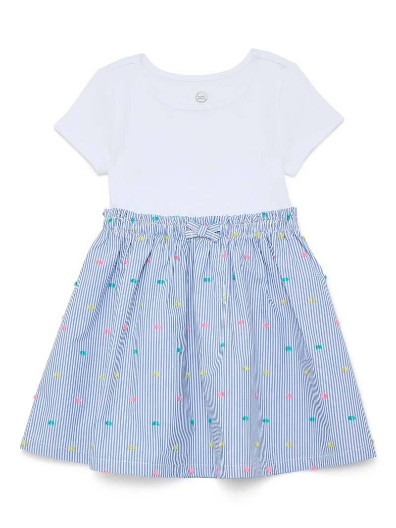 Wonder Nation Toddler Girls Poplin Dress, Sizes 12M-5T | Walmart (US)