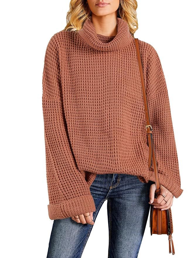 Tutorutor Womens Oversized Chunky Sweaters Casual Batwing Sleeve Turtleneck Loose Knitting Baggy ... | Amazon (US)