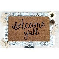 Welcome Y'all Doormat, Coir Ya'll Mat, Yall Hello Funny Doormats, Spring Doormat | Etsy (US)