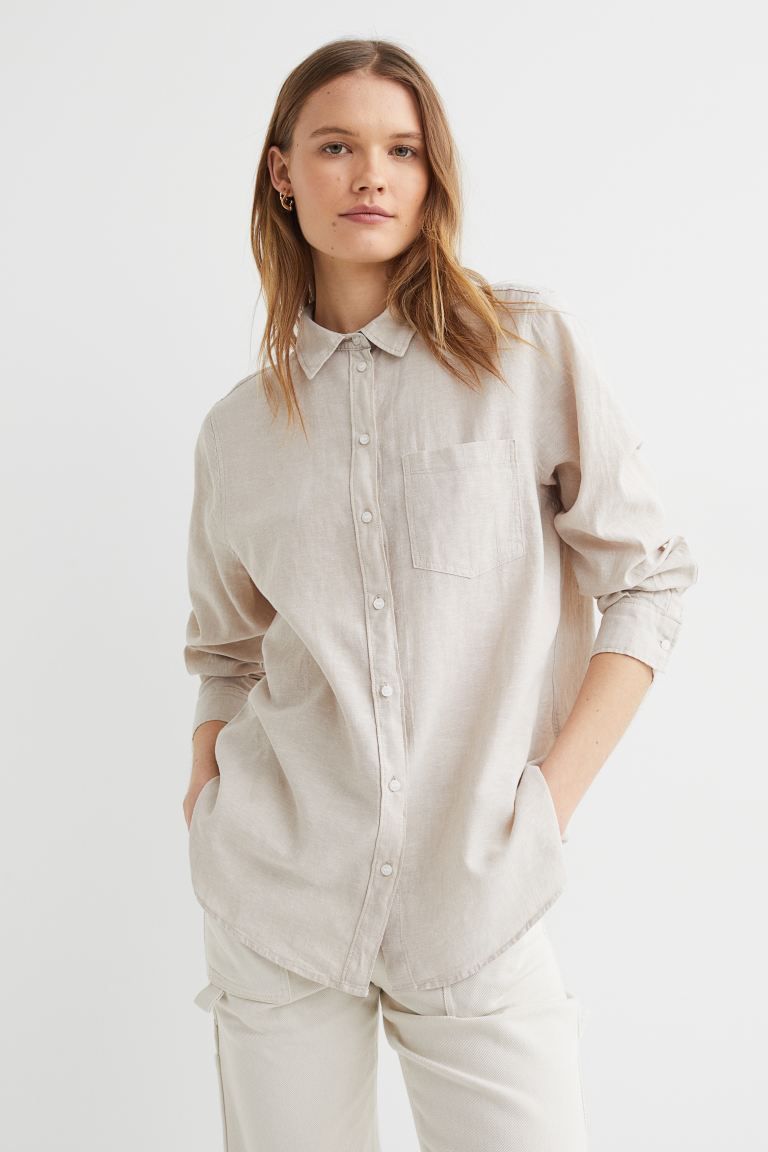 Linen-blend Shirt | H&M (US + CA)