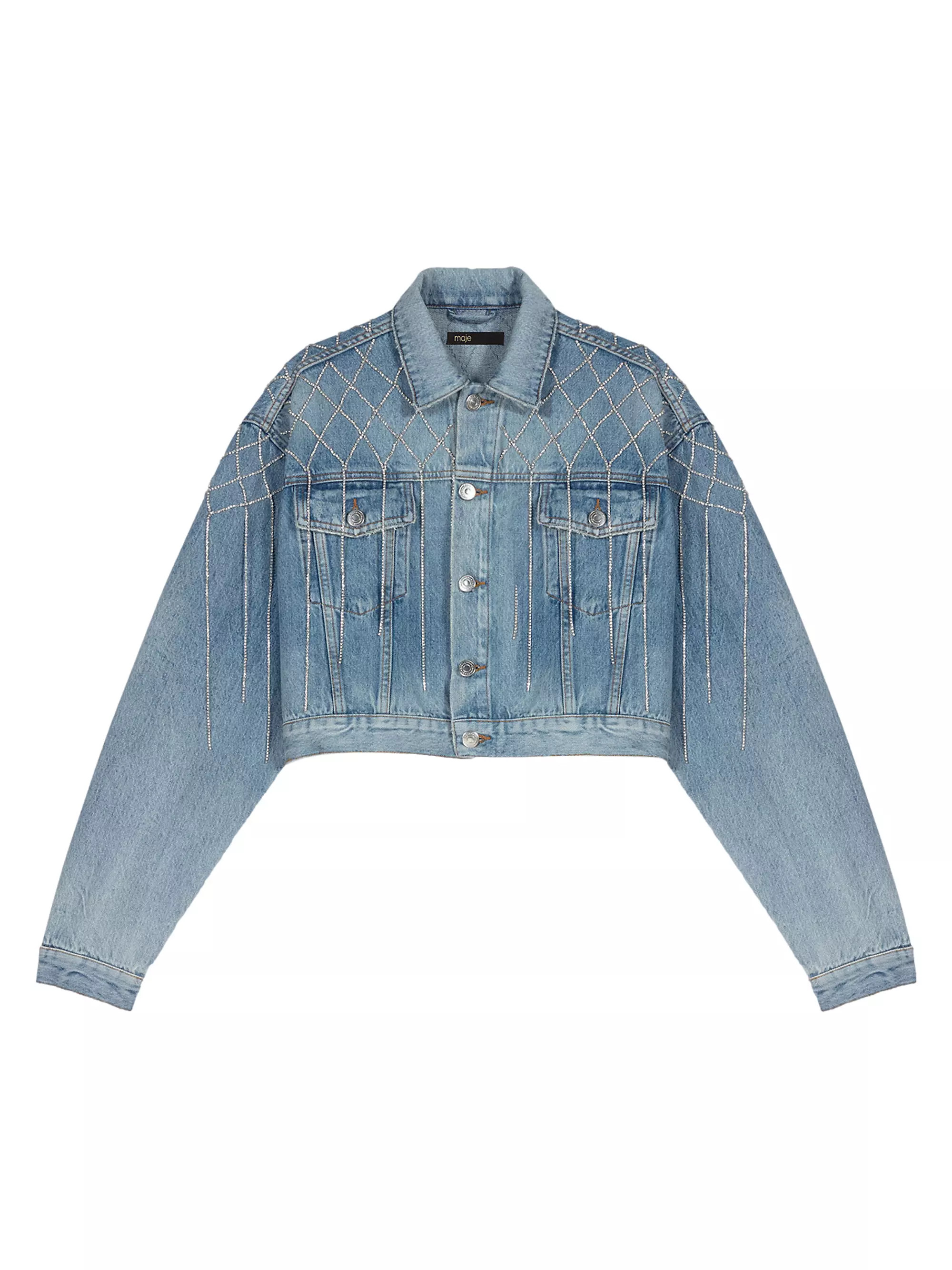 Denim Jacket with Rhinestones | Saks Fifth Avenue