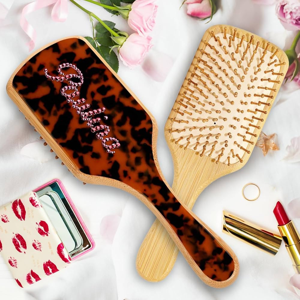 Hair Brushes for Women,Personalized Rhinestone Hair Brush with Name,Custom Marble Hairbrush,Handm... | Amazon (US)