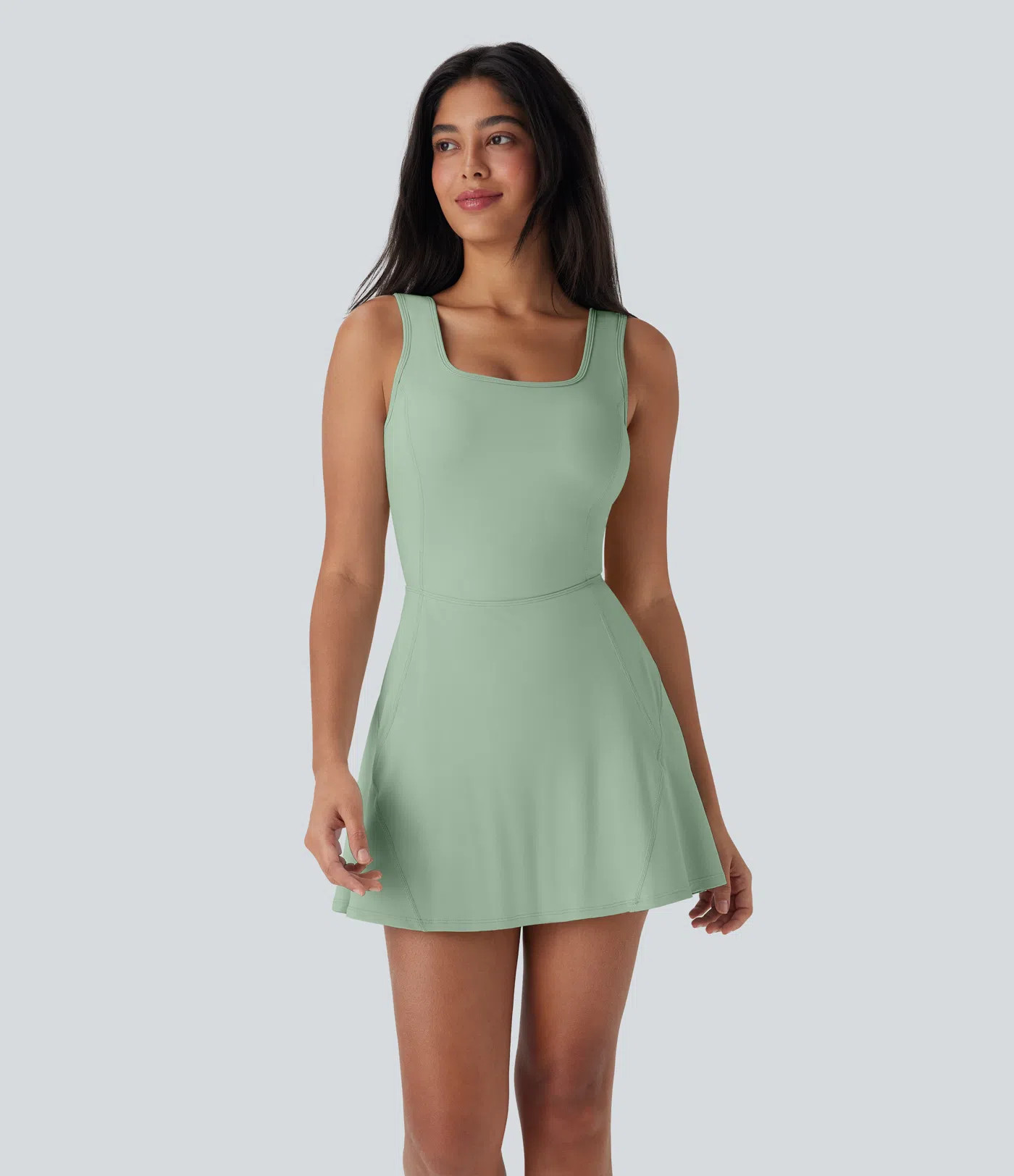 SoftlyZero™ Airy U Neck 2-in-1 Pocket Mini InstantCool Dance Active Dress-Easy Peezy | HALARA