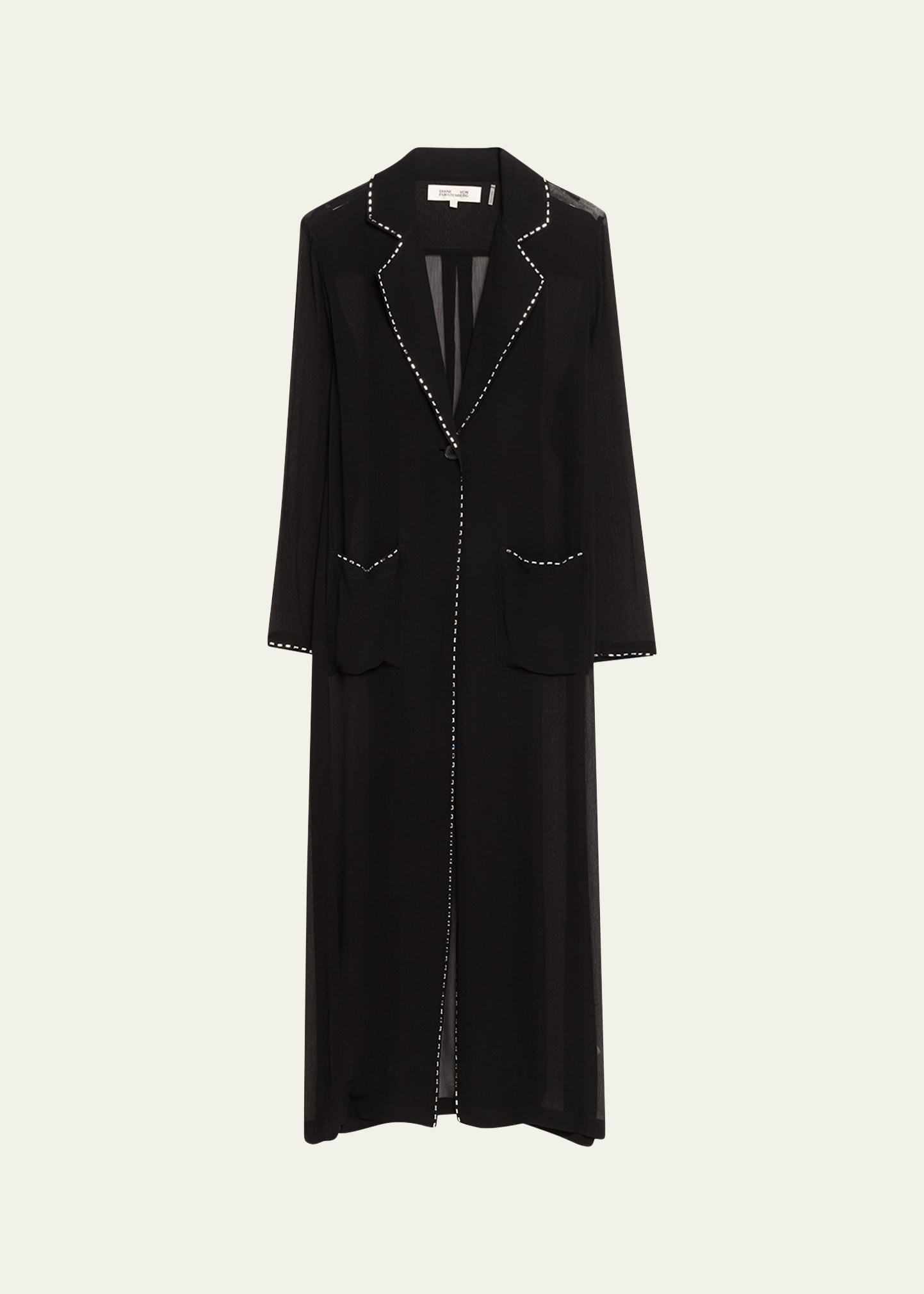 Diane von Furstenberg Vesper Crystal-Trim Chiffon Duster | Bergdorf Goodman