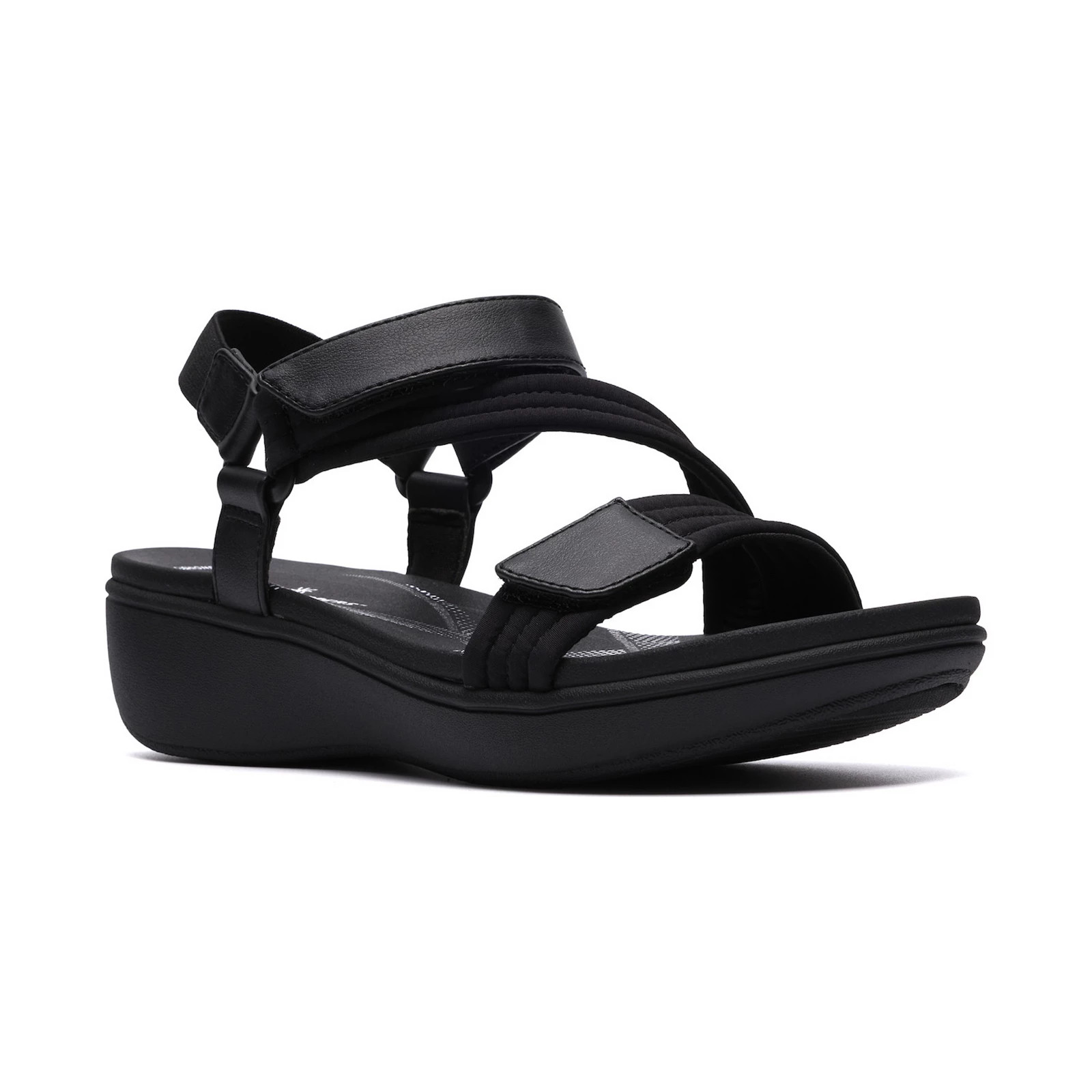 Clarks® Cloudsteppers BreezeRae Sun Women's Cushioned Slingback Sandals, Size: 7, Black Textile | Kohl's