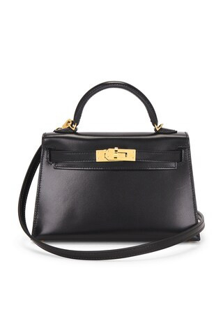 hermes Hermes Box Kelly 20 Handbag in Black - Black. Size all. | FWRD 