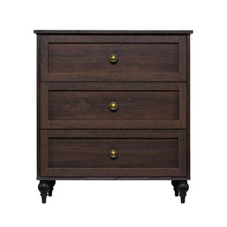 Wellington Brownish Grey 3-Drawer Chest of Drawers | The Home Depot