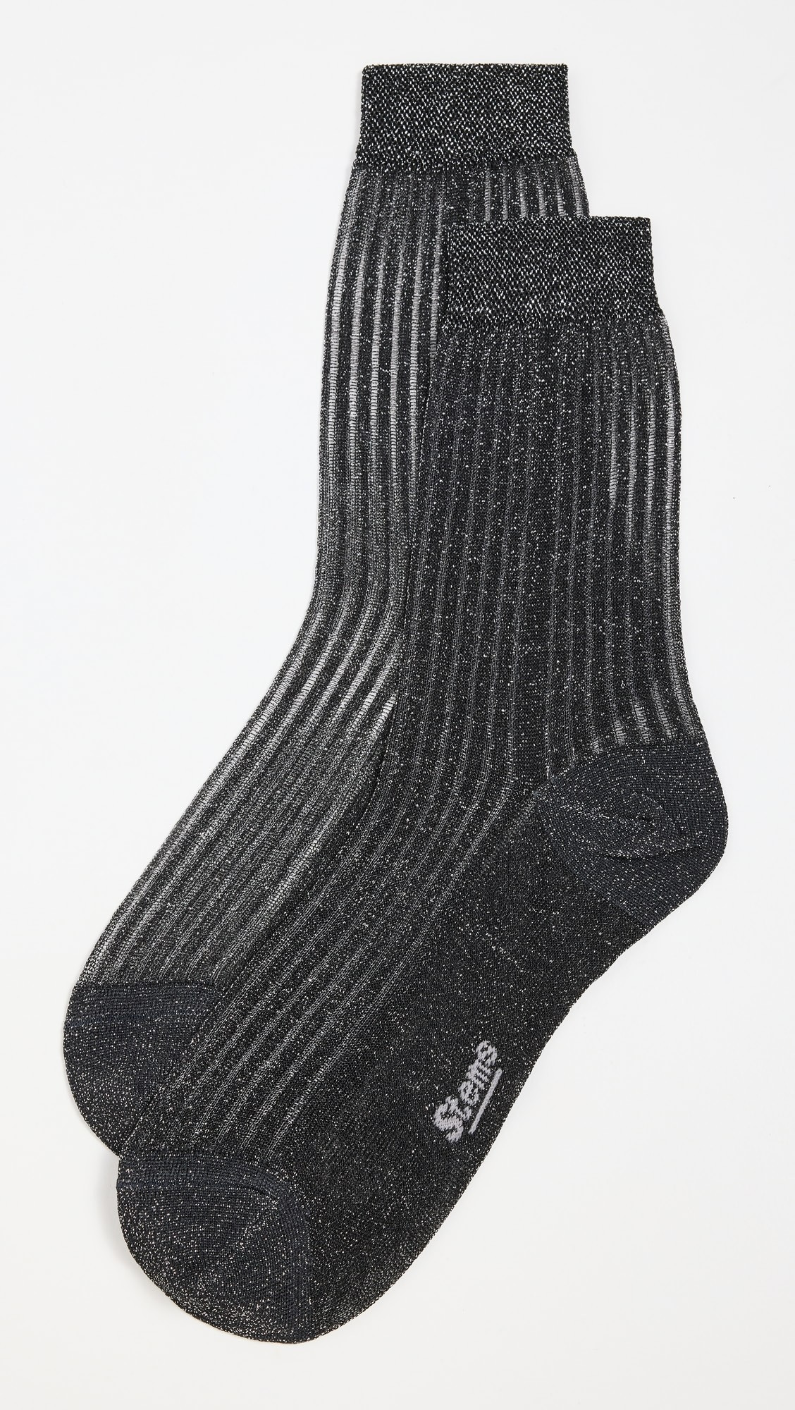 Fine Ribbed Metallic Crew Socks | Shopbop