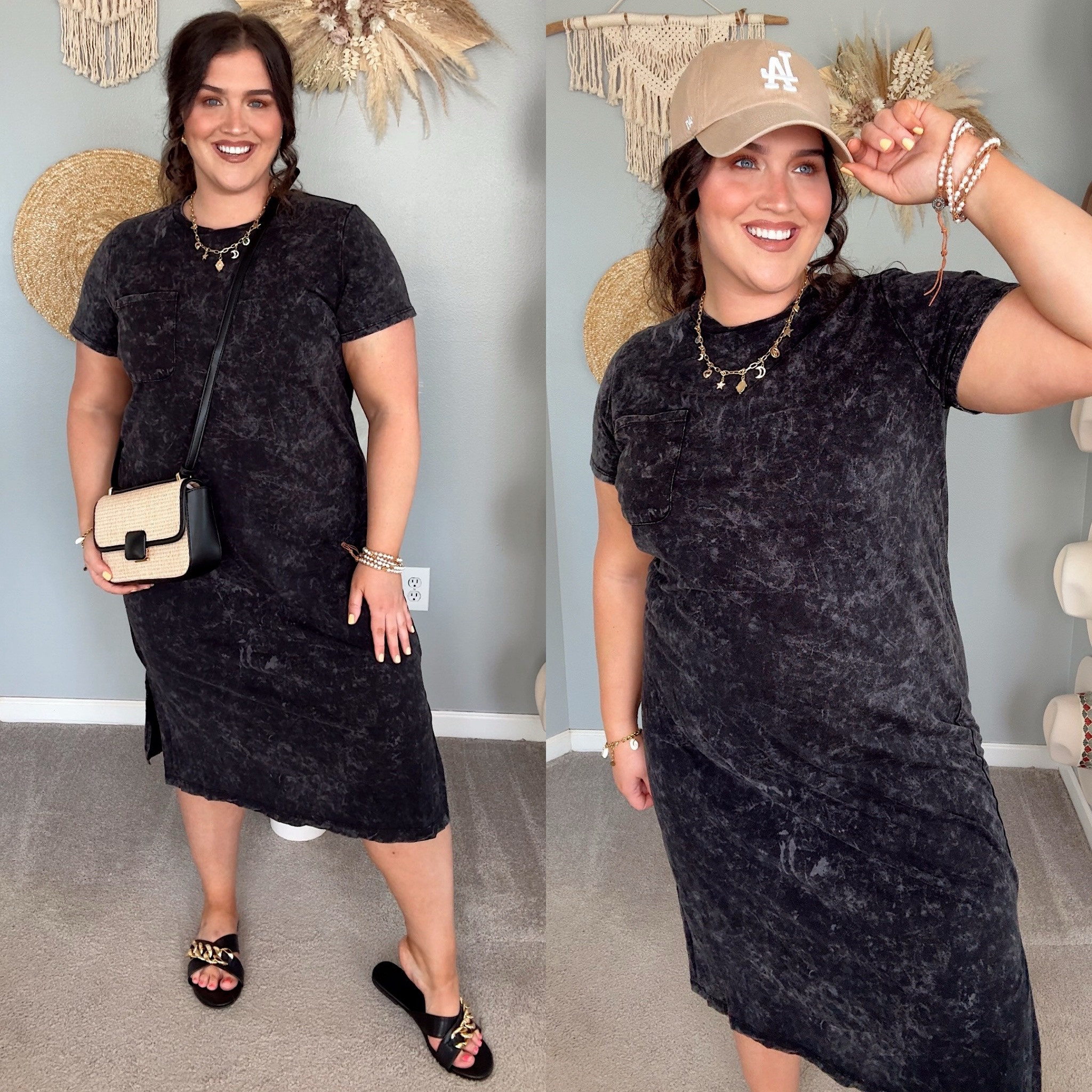 Curvy casual everyday Summer outfit ☀️ Mineral wash t-shirt midi dress, sandals, crossbody bag, jewelry and optional hat
Dress size XXL

#LTKStyleTip #LTKPlusSize #LTKSummerSales