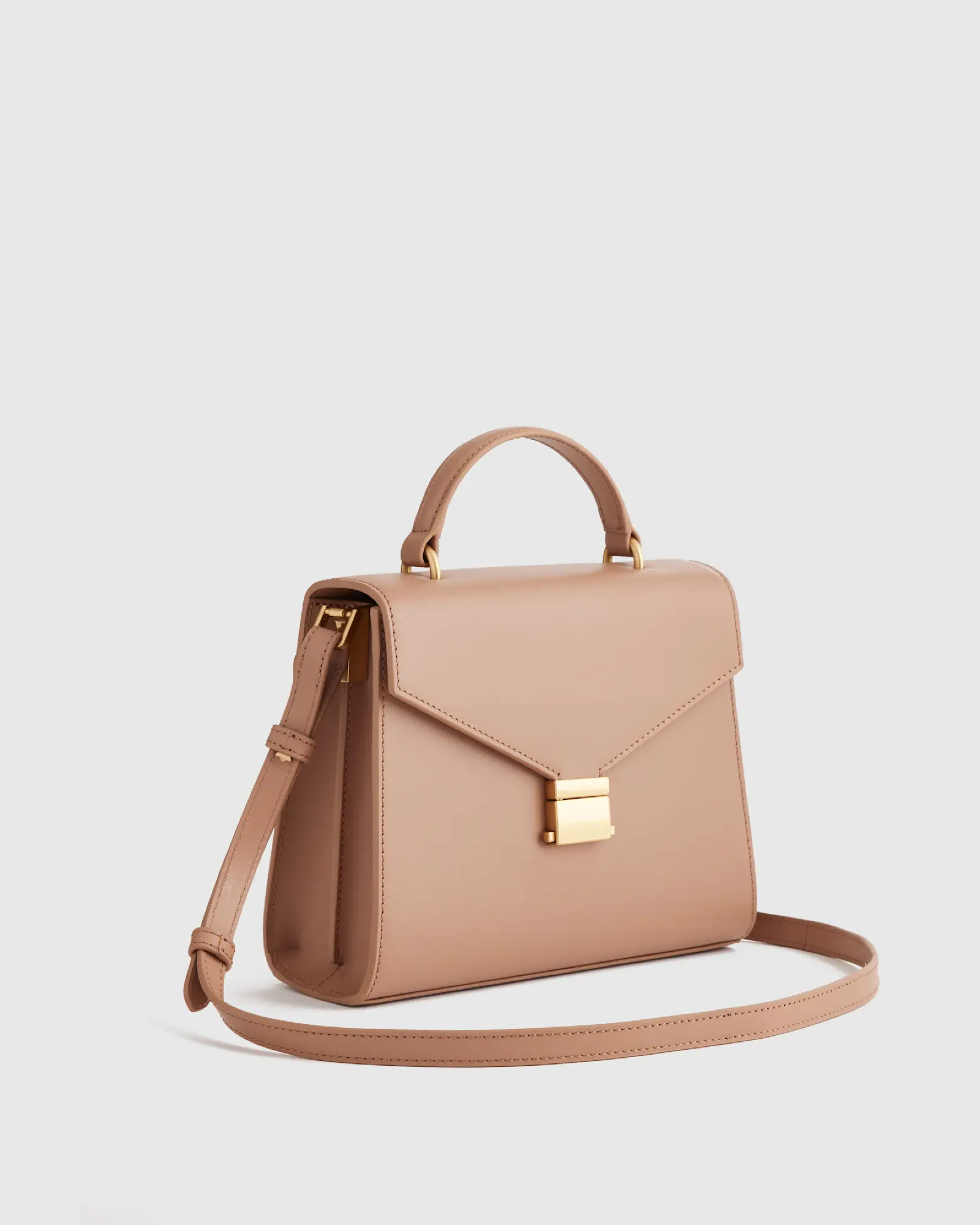 Italian Leather Top Handle Crossbody Satchel | Quince