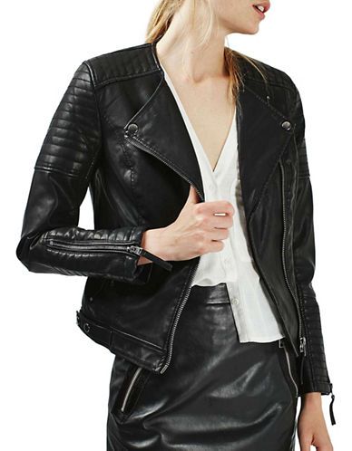 TOPSHOP Nelly Quilted Faux Leather Biker | The Bay (CA)