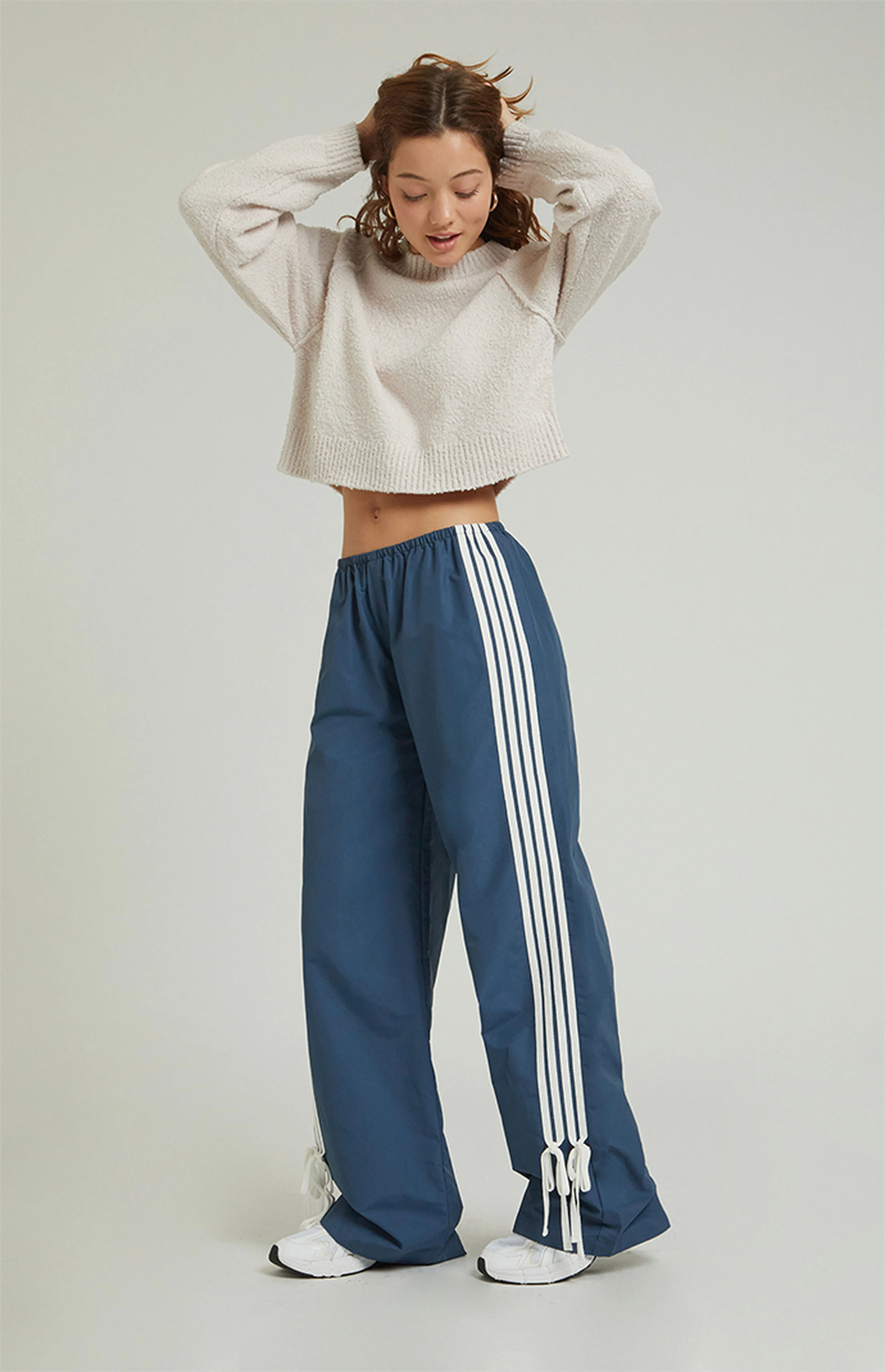 PacSun Navy Wide Leg Track Pants | PacSun