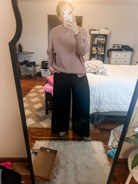 Todays outfit. These are the viral Amazon pants and they are great! Sweater is also from Amazon, not the more expensive place 😉 it’s sooo soft!! 

#LTKworkwear #LTKfindsunder50 #LTKover40
