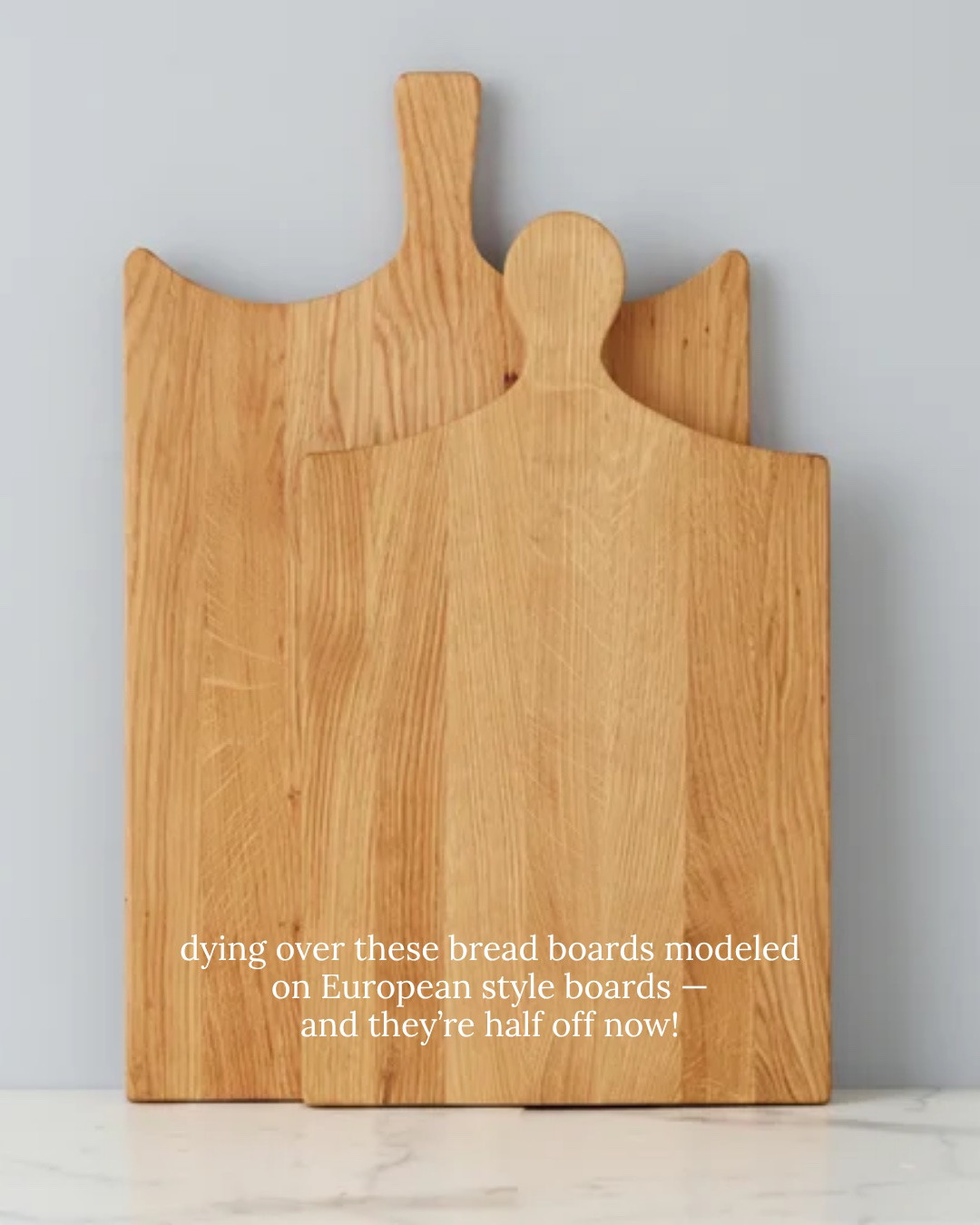 You guys! These gorgeous European-inspired bread boards are half off now!! A great price for two this large!!

Home decor, kitchen decor, French country, French-inspired