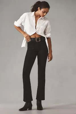 MOTHER Patch Pocket Insider Ankle Mid-Rise Crop Flare Jeans | Anthropologie (US)