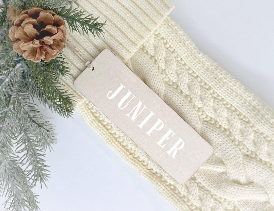 Christmas Stocking Name Tag Wooden Personalized Vinyl Decal Gift Tags With String - Etsy | Etsy (US)