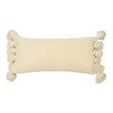 Main + Mesa Cotton Chenille Lumbar Tassels Throw Pillow, Cream | Amazon (US)