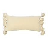 Main + Mesa Cotton Chenille Lumbar Tassels Throw Pillow, Cream | Amazon (US)