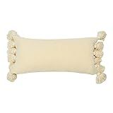 Main + Mesa Cotton Chenille Lumbar Tassels Throw Pillow, Cream | Amazon (US)