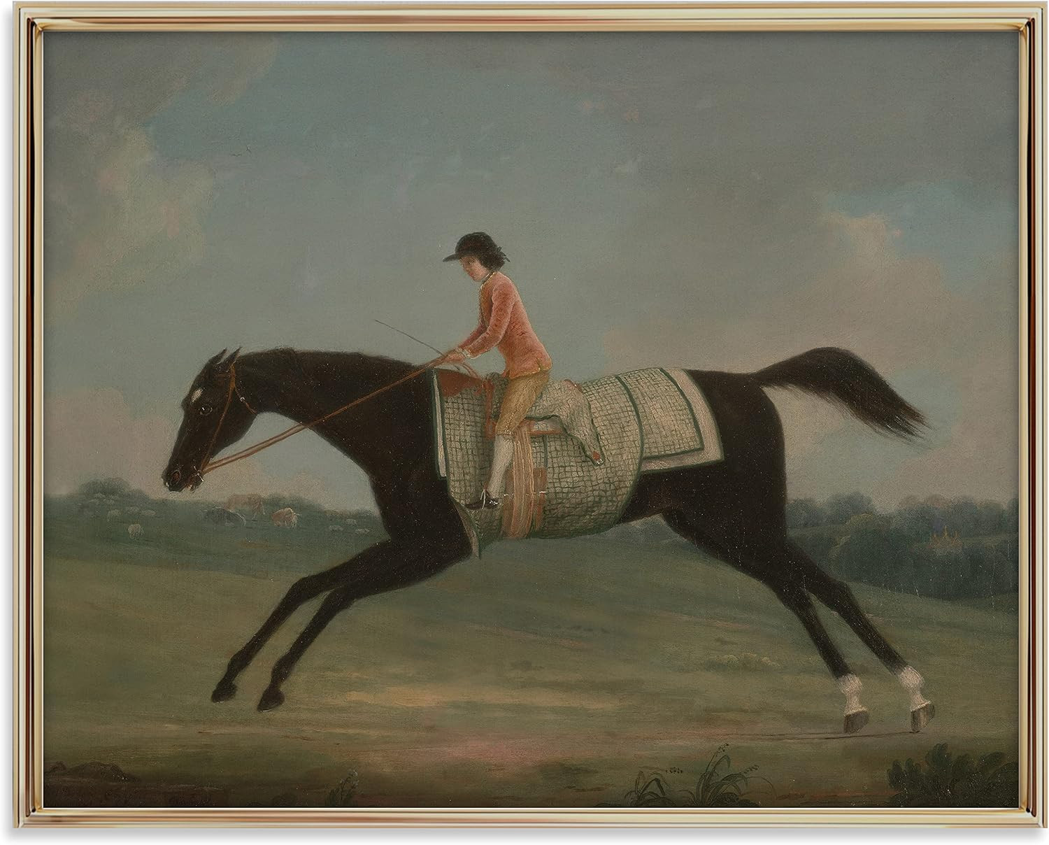 Equestrian Wall Decor - Horse Art Print for Home Decor - Antique Horse Riding Wall Artwork Decoration Farmhouse Country Wall Art for Home Decor - 11x14 inches, Ready to Frame (Wild Ride) | Amazon (US)