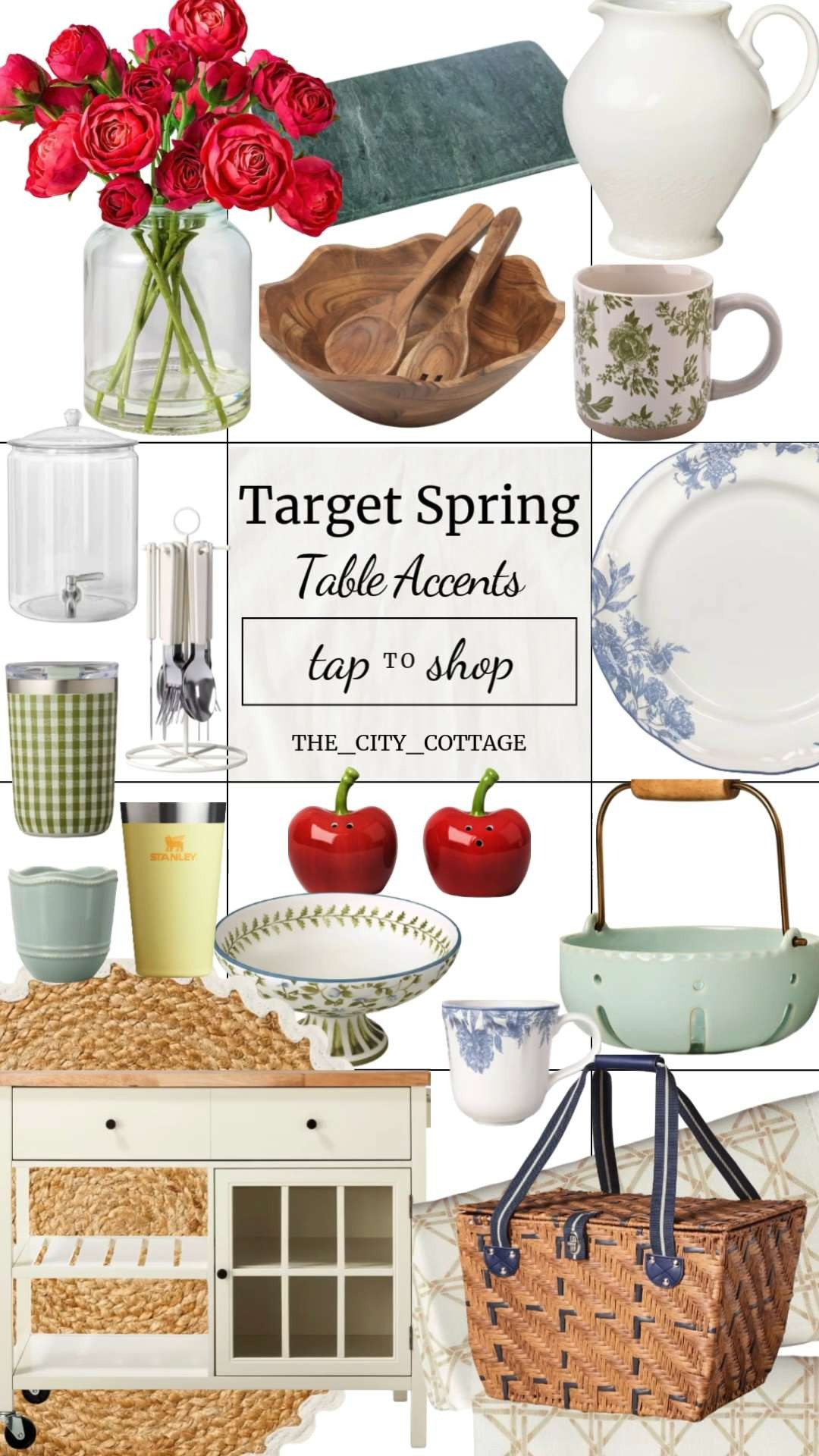Your *spring hosting era* starts here 🌸🍽️ Target is bringing all the charming, curated, “effortlessly put together” table + kitchen decor.

Think blue floral toile, woven textures, scalloped edges, and soft pops of pink for that fresh, romantic spring vibe 🤍 From heirloom-style mugs and dinnerware to picnic baskets, serving bowls, and the cutest little details (hi cherry salt + pepper 🍒), everything feels cozy, elevated, and perfect for hosting.

Style it for brunch, outdoor picnics, or everyday kitchen moments that feel a little more special ✨ it’s giving cottagecore meets modern hosting.

#LTKHome #LTKFinds #TargetHome #SpringDecor #TableSetting #KitchenDecor #HostingInspo #BrunchInspo #Cottagecore #FloralDecor #BlueAndWhiteDecor #HomeStyling #AffordableHomeDecor #TargetFinds #PinterestHome #ItGirlHome #ChicHome #SpringHosting #EntertainingAtHome #CozyHome 

 #LTKSeasonal #LTKHome #LTKWedding
