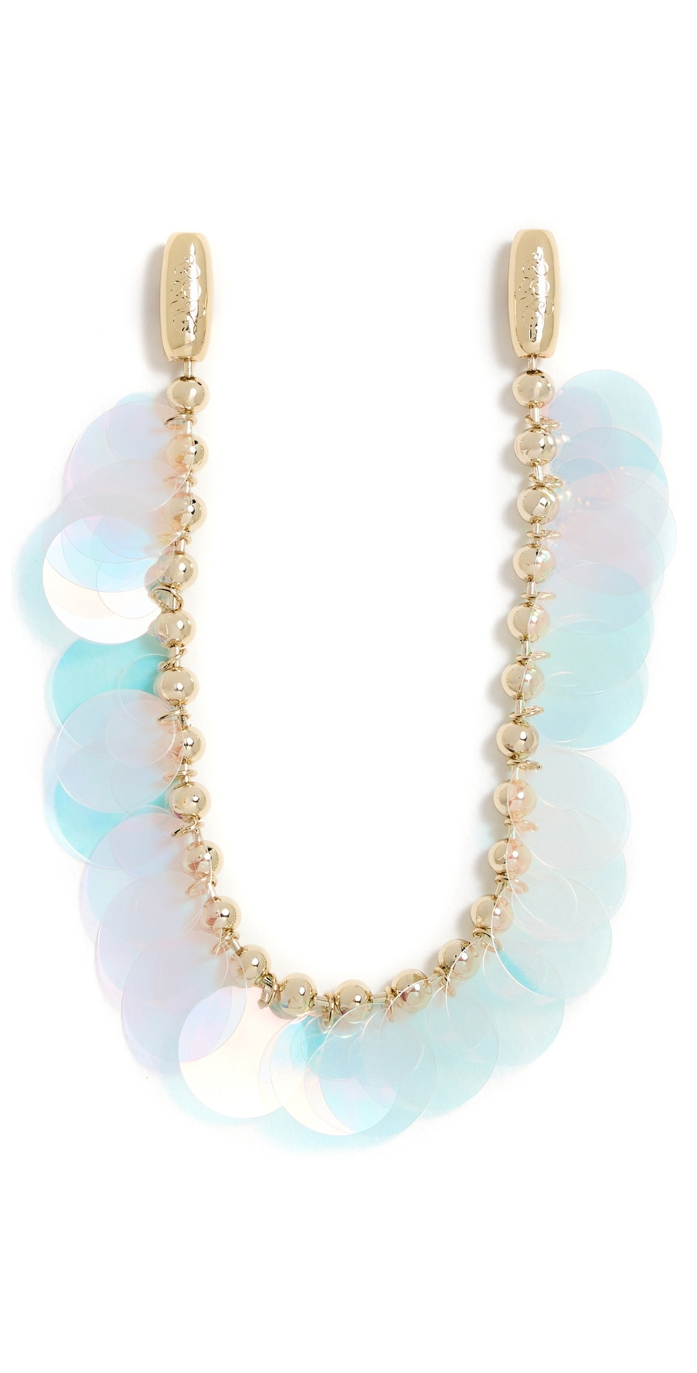 Ossa Paillette Ballchain Wristlet Iridescent on Gold One Size | Shopbop
