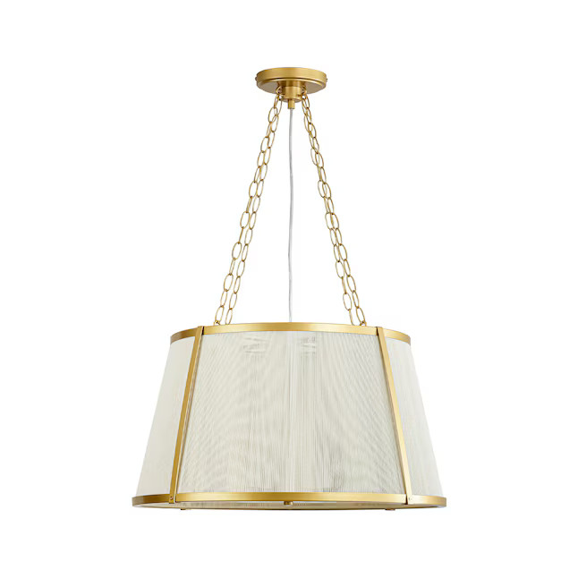 Rennnsan Benson 6 -Light Brushed Gold Bohemian/global Drum Large Hanging Pendant light | Lowe's