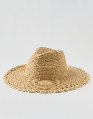 Aerie Crochet Trim Straw Hat | American Eagle Outfitters (US & CA)