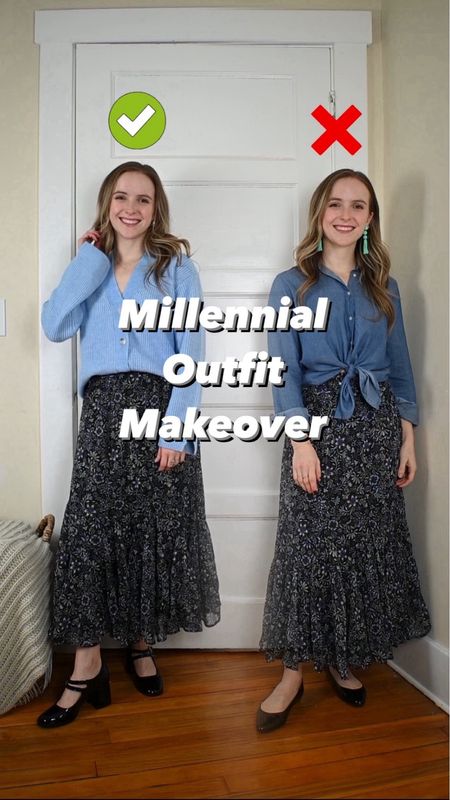 Millennial outfit makeover. XS skirt, XS sweater, 7 mary janes

#LTKSeasonal #LTKstyletip