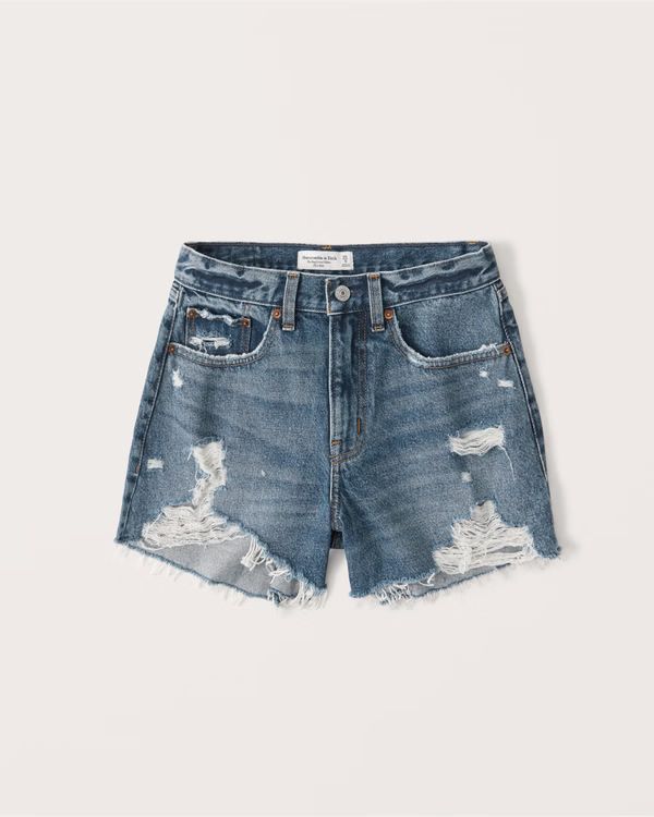 Curve Love Mid Rise Boyfriend Shorts | Abercrombie & Fitch (US)