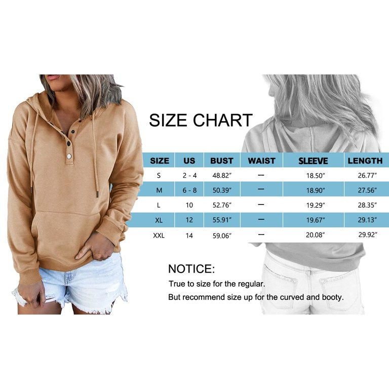 MOSHU Half Boutton Womens Hoodies Drawstring Hooded Sweatshirts for Woman With Pocket | Walmart (US)