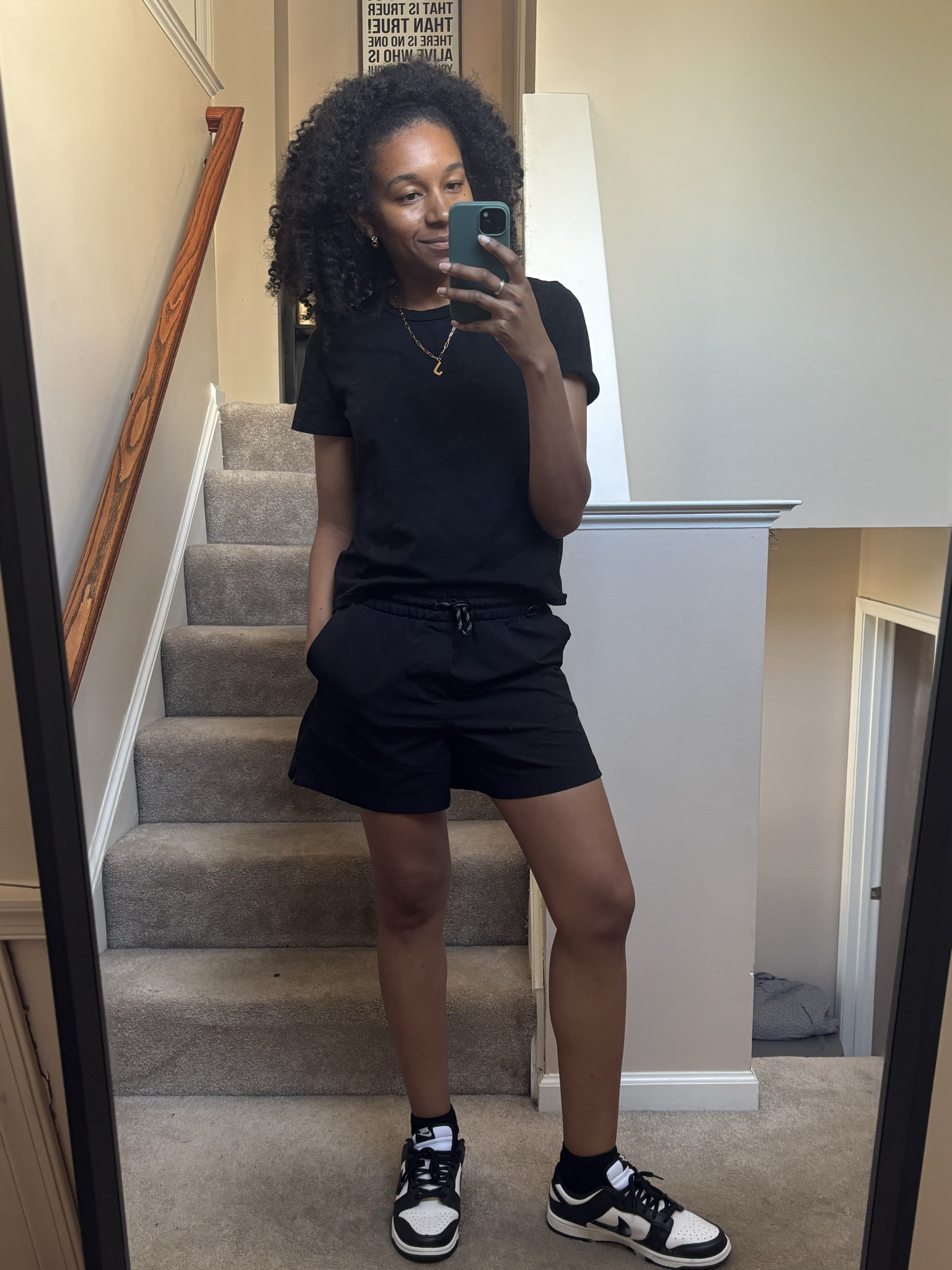 Casual sporty all black outfit if the day. The dunks make the look. 

 #LTKgrwm #LTKActive #LTKootd