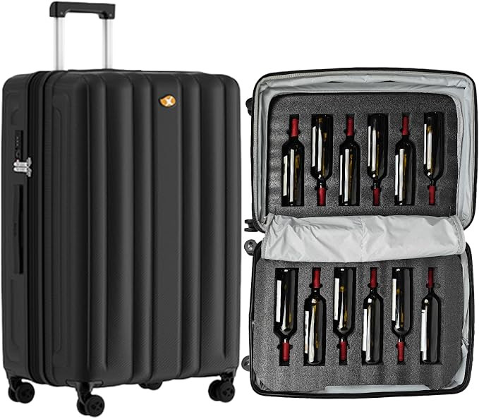 Suitcase for Wine With 12 Bottle Capacity, Durable Shipping Box, Travel Case With TSA Lock, Versa... | Amazon (US)