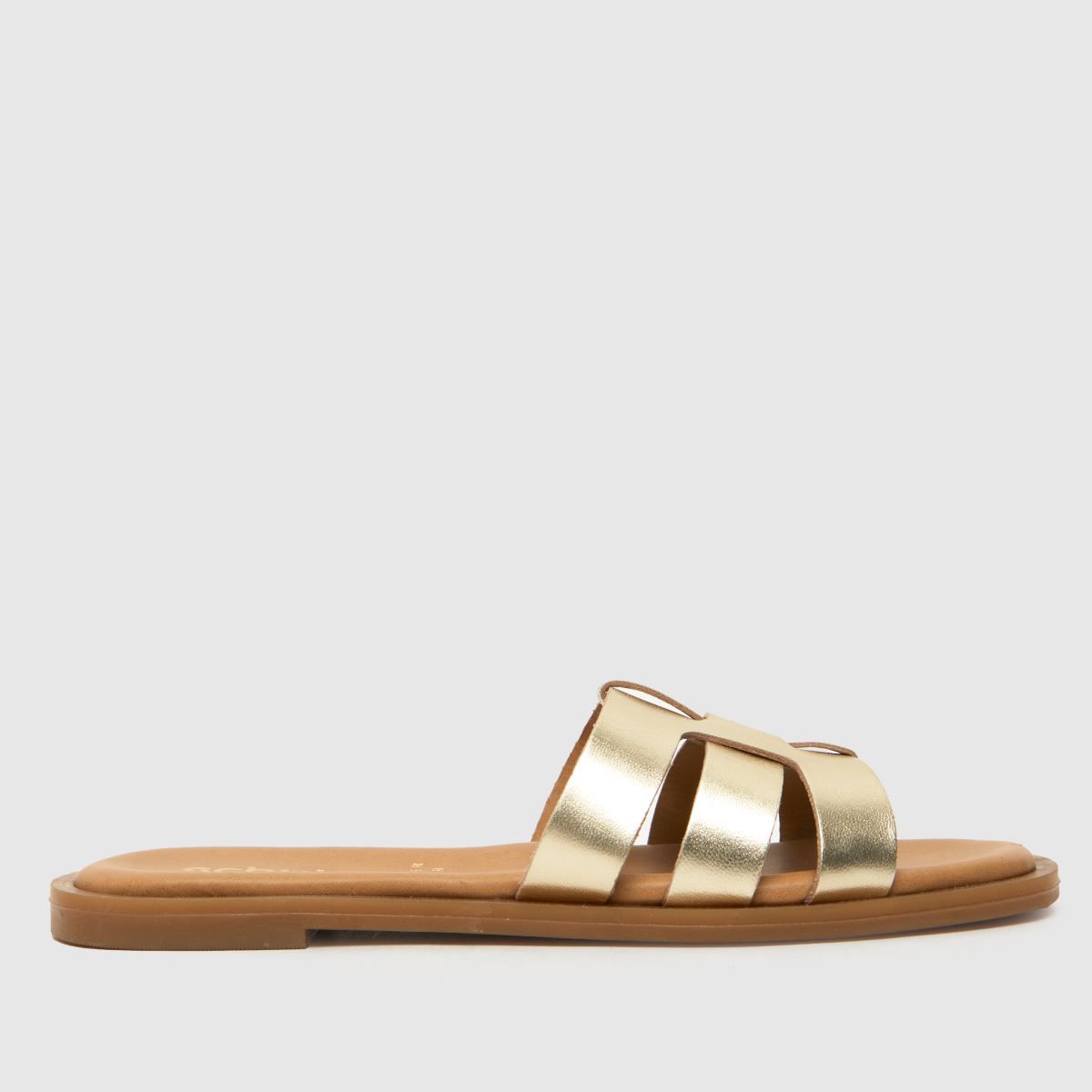 Womens Gold schuh Tierney Leather Slider Sandals | schuh | Schuh
