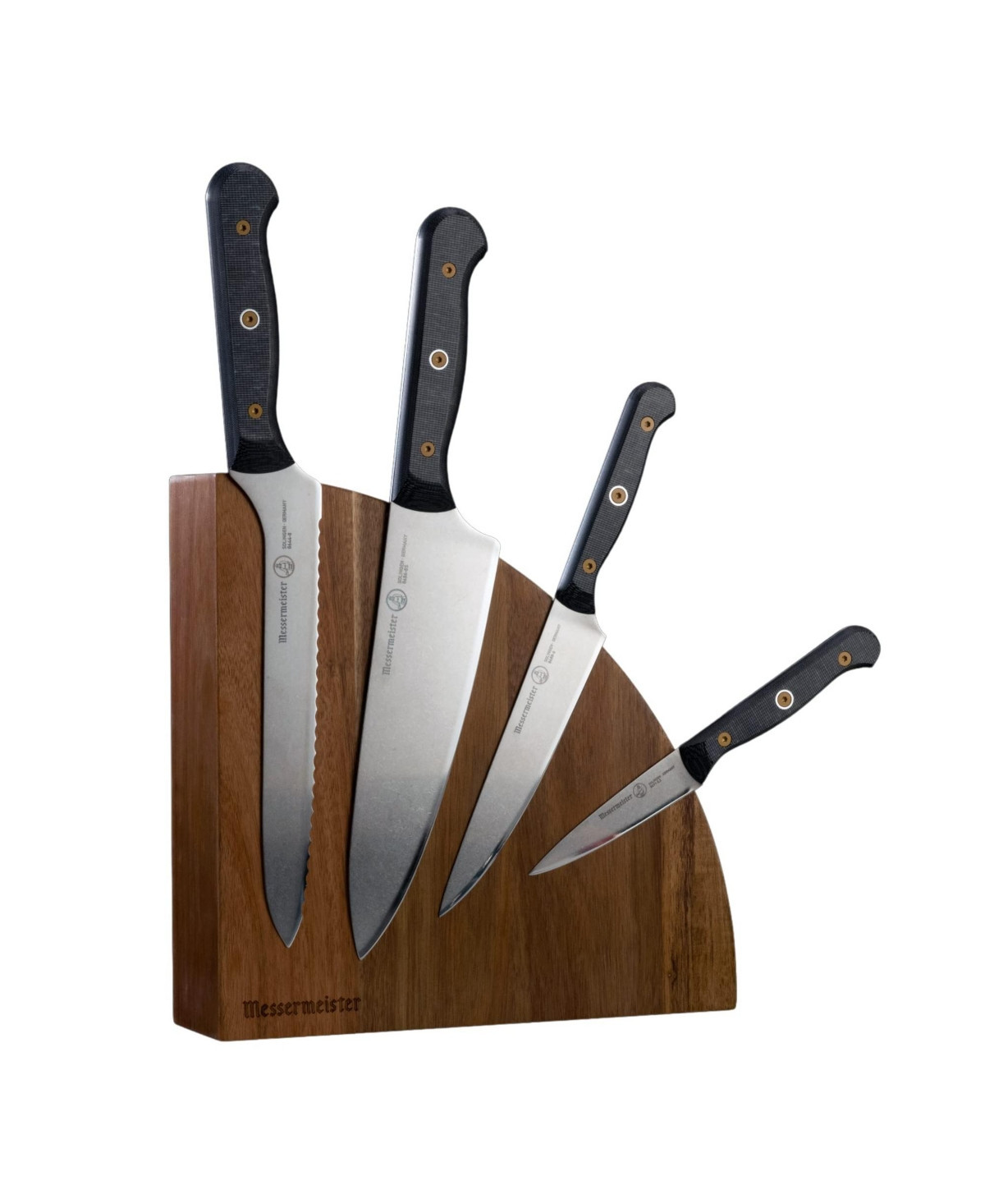 Messermeister Custom Magnet Block Set, 5 Piece - Silver with black textured handle | Macy's