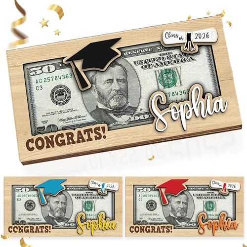 Extous 2026 Personalized Graduation Money Holder with Name and Year, Personalized Graduation Gifts, Graduations Party Supplies (Style 1) | Amazon (US)