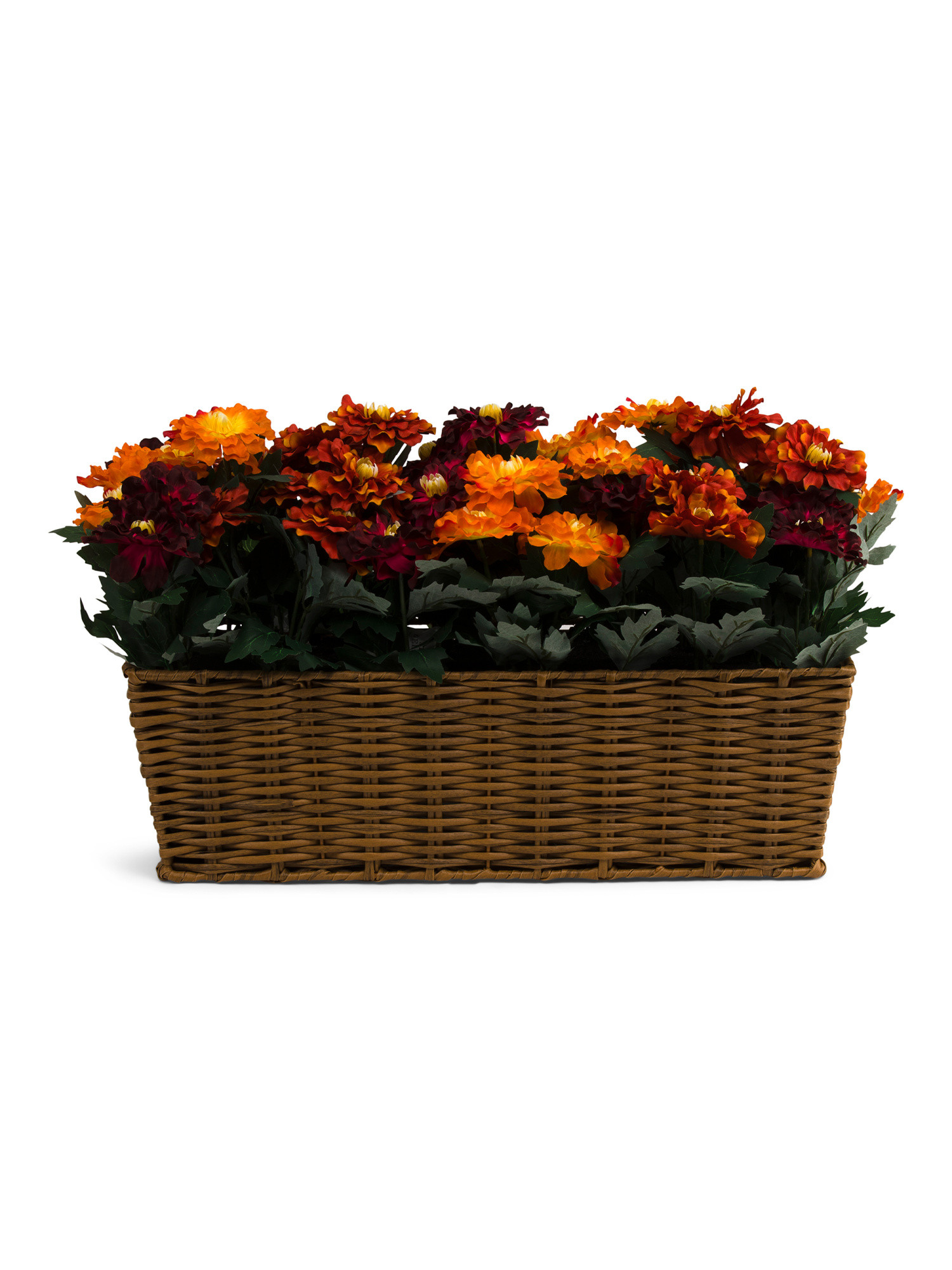 26.5in Mixed Chrysanthemums Woven Porch Pot | TJ Maxx