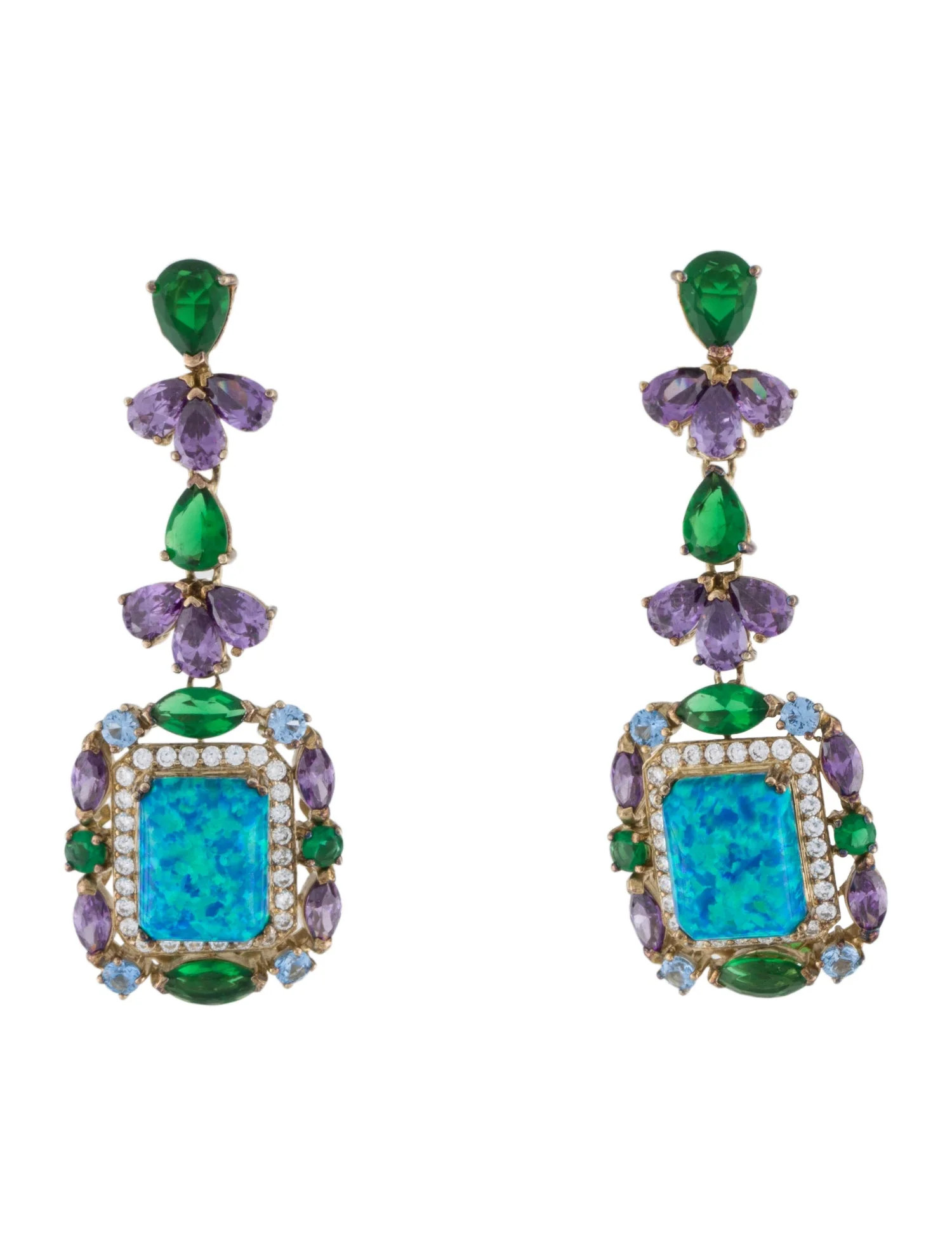 Synthetic Opal & Synthetic Spinel Drop Earrings | The RealReal