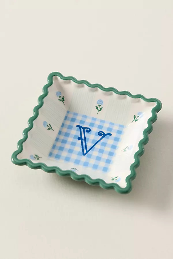 Georgia Monogram Stoneware Trinket Dish | Anthropologie (US)