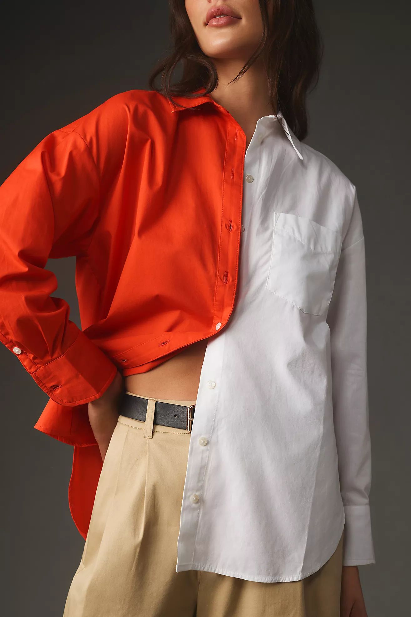 The Bennet Buttondown Shirt by Maeve: Colorblock Edition | Anthropologie (US)