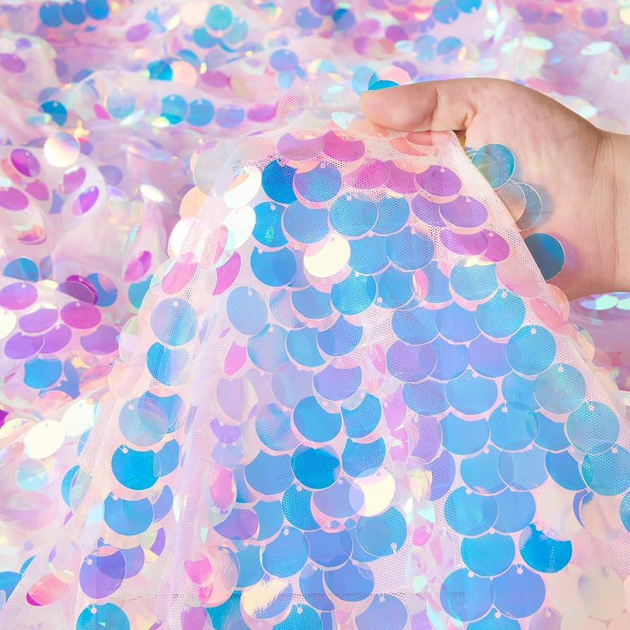 QueenDream Pink Iridescent Tablecloth 51x47 Inch Payette Glitter Rectangle Table Cloth for Partie... | Amazon (US)