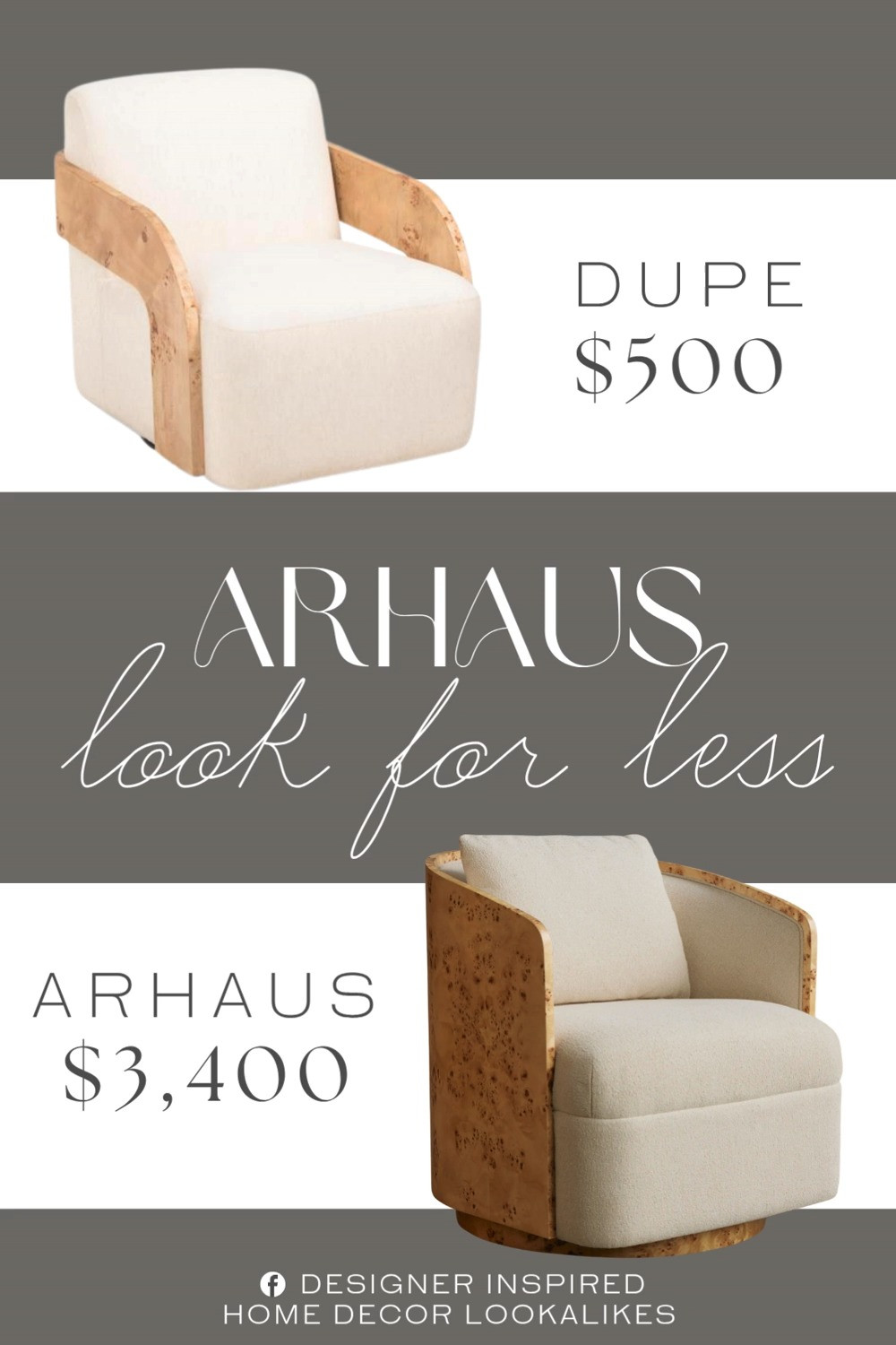 Inspired by Arhaus Swivel Chair. Swivel Accent Chair. Contemporary Lounge Chair. Burl Wood Barrel Chair. Curved Back Swivel Chair. Scandinavian Modern Side Chair. Coastal Modern Swivel Chair. Modern Burl Accent Chair. Round Swivel Lounge Chair. 

Home more affordable option find copy cat similar look for less budget friendly affordable cheap cheaper beautiful pretty. Clearance sale coupon code discount code promo code luxury lookalike look a like Inspo inspiration inspired by idea ideas Love like these? I share multiple every day in my FB group.
#arhausinspired #swivelchair #accentchair #livingroomchair #sidechair #armchair #livingroominspo #furniturefinds #burlwood 

 #LTKHome