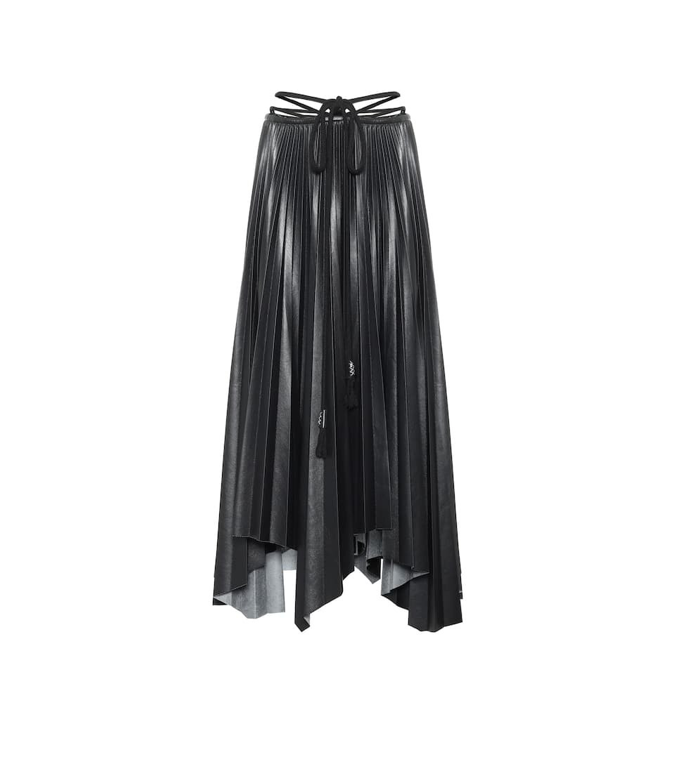 Beeja pleated faux leather midi skirt | Mytheresa (INTL)