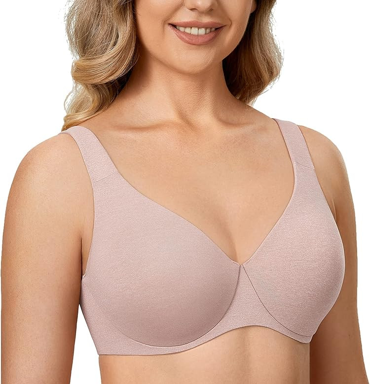 DELIMIRA Women's Plus Size Bras Minimizer Seamless Unlined Cup | Amazon (US)