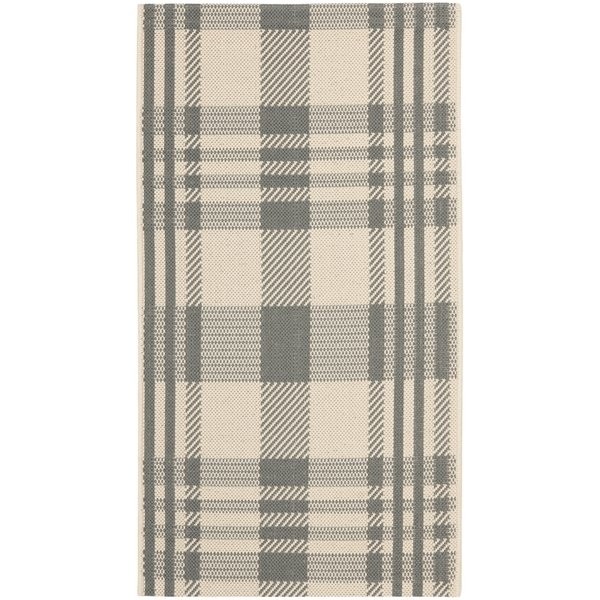 Safavieh Courtyard Plaid Grey/ Bone Indoor/ Outdoor Rug | Bed Bath & Beyond