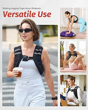 ZELUS Weighted Vest, 6lb/8lb/12lb/16lb/20lb/25lb/30lb Weight Vest with Reflective Stripe for Work... | Amazon (US)