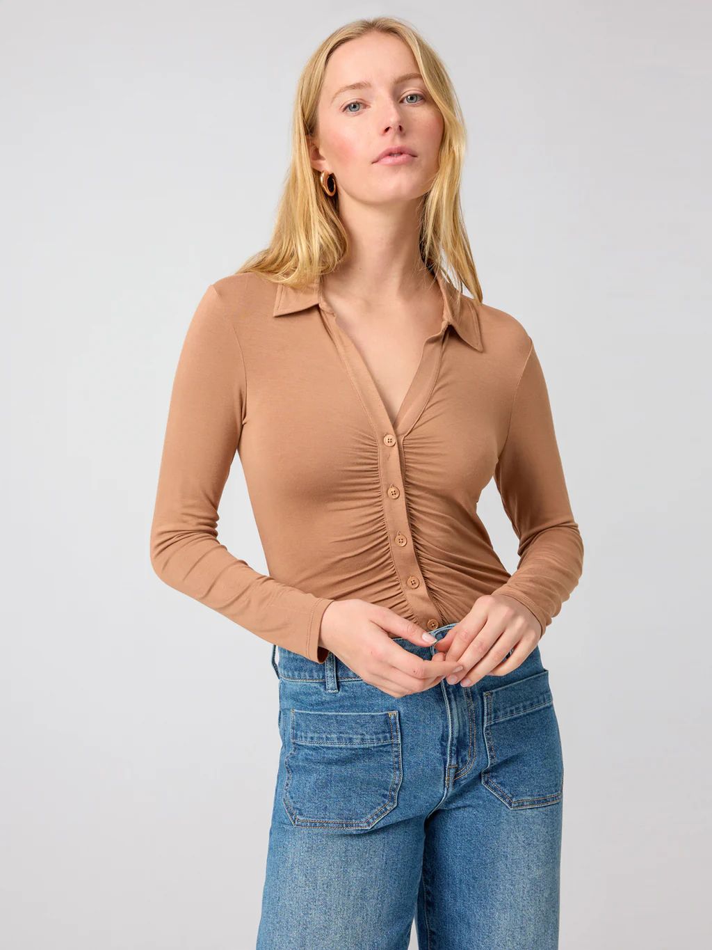 Dreamgirl Button Up Top Mocha Mousse | Sanctuary Clothing