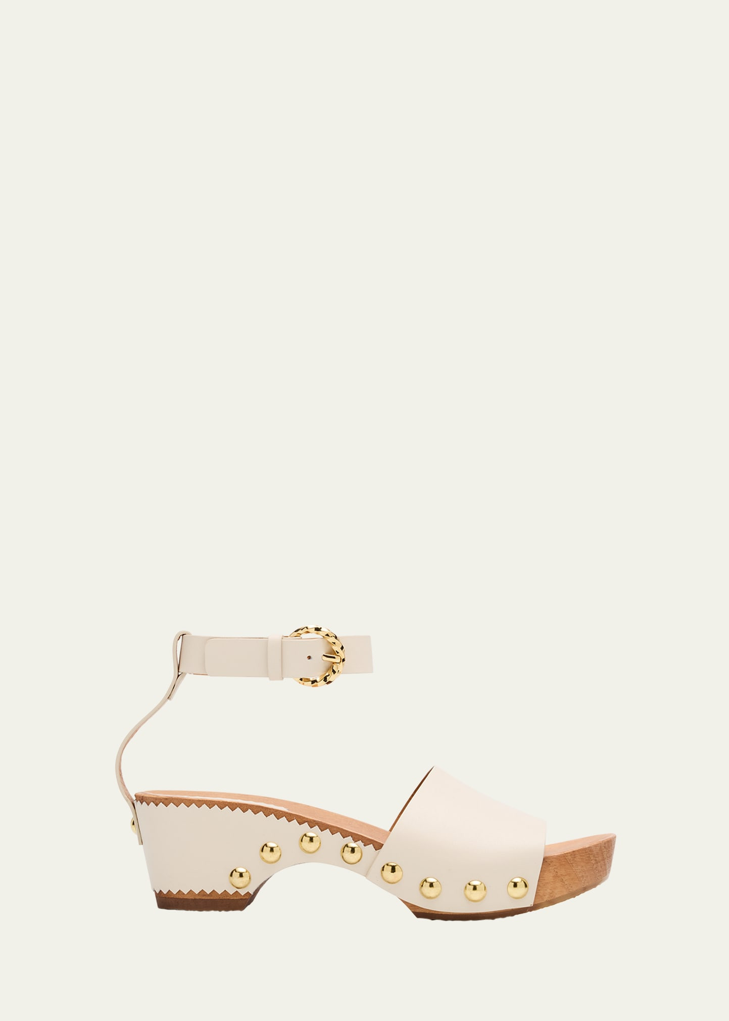Ulla Johnson Esti Leather Ankle-Strap Clog Sandals | Bergdorf Goodman