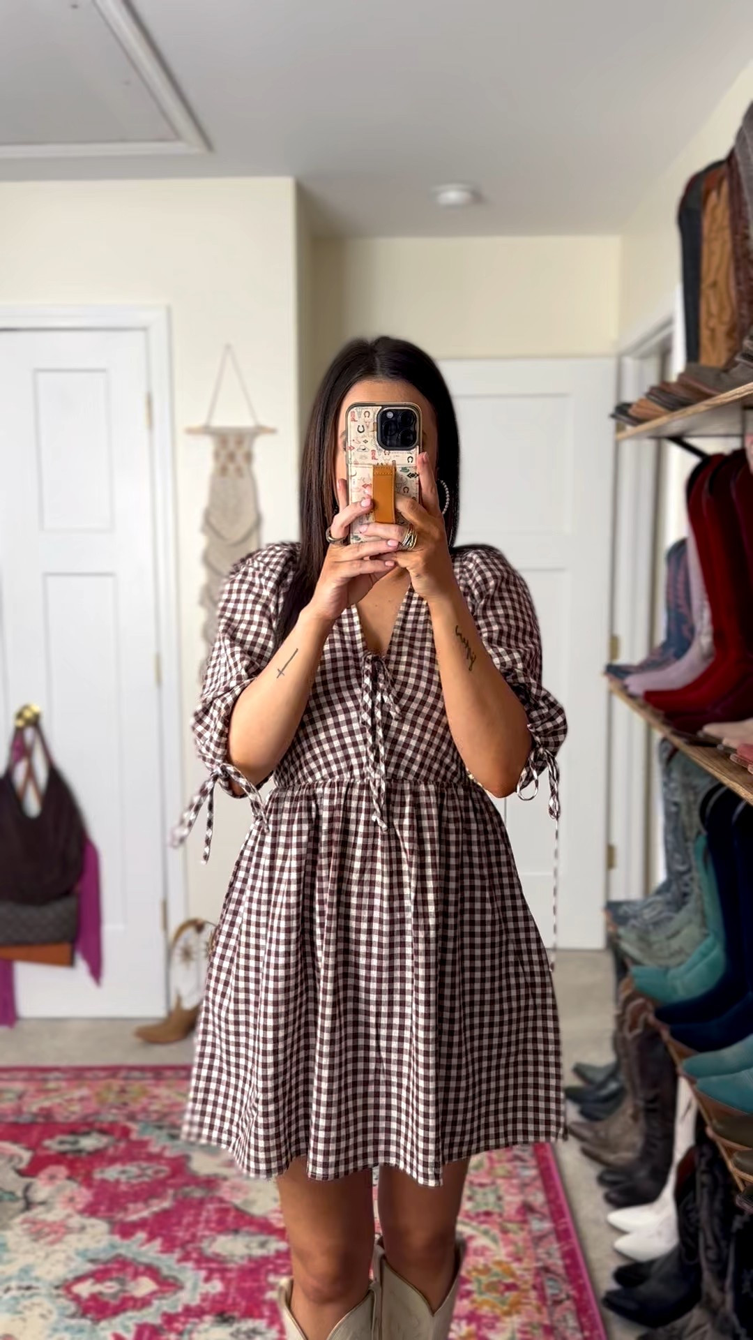 Small inthe dress - Amazon western plaid sundress with cowgirl boots 

#LTKWorkwear #LTKBump #LTKSeasonal