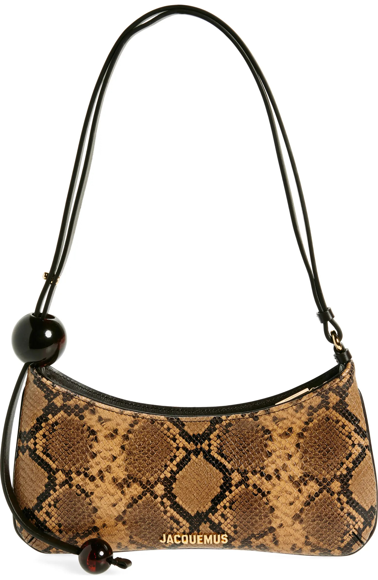 Jacquemus Le Bisou Perle Snakeskin Embossed Leather Shoulder Bag | Nordstrom | Nordstrom